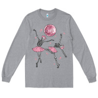 Heather Grey skeleton ballerina Long Sleeve Tee - MaliasSmallBusiness