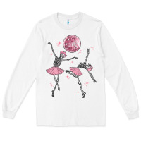 White skeleton ballerina Long Sleeve Tee - MaliasSmallBusiness
