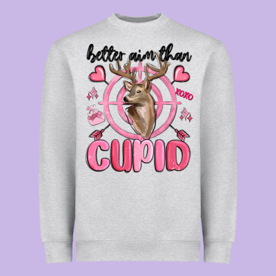 Better Aim Than Cupid Heavyweight Sweatshirt Designed By Maliassmallbusiness