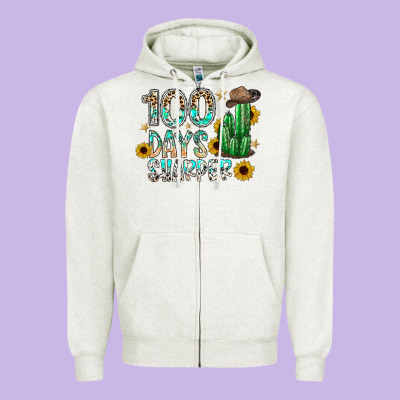100 Days Sharfer Zipper Hoodie Designed By Sublimationcraftshop