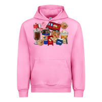 Fuchsia Pink Postal Worker Coffee Cups Urban Hoodie - FaDigitalArtStudio
