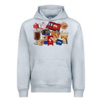 Heather Grey Postal Worker Coffee Cups Urban Hoodie - FaDigitalArtStudio