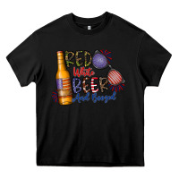 Black red white beer and boozed Heavy Core Tee - CowhideDigitalArt