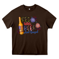 Chocolate Brown red white beer and boozed Heavy Core Tee - CowhideDigitalArt