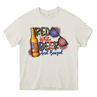 Cream red white beer and boozed Heavy Core Tee - CowhideDigitalArt