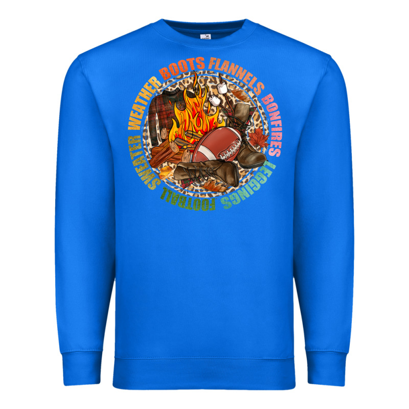 Boots Flannels Bonfires Leggins Football Premium Sweatshirt by NancyCooperArtShop | Teevron