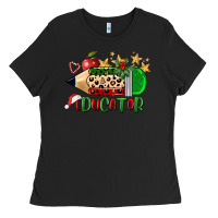 Black christmas educator pencil Ladies Tee - FaDigitalArtStudio