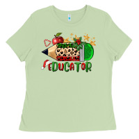 Matcha christmas educator pencil Ladies Tee - FaDigitalArtStudio