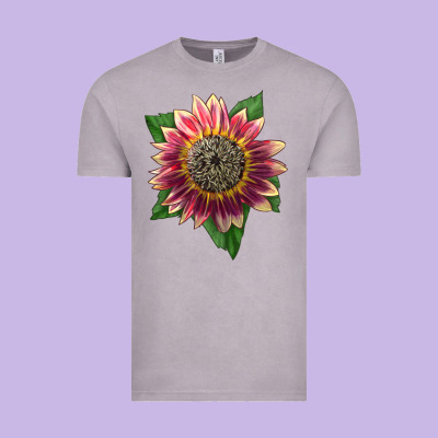 Crimson Blaze Sunflower Vintage Tee Designed By Lillyallendesigns