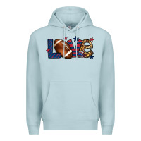 Blue Mist Love Football team color red blue 4th of july Premium Hoodie - HowdyJamesFarm