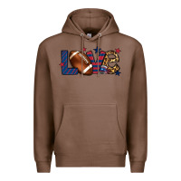 Chestnut Love Football team color red blue 4th of july Premium Hoodie - HowdyJamesFarm