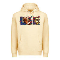 Pina Colada Love Football team color red blue 4th of july Premium Hoodie - HowdyJamesFarm