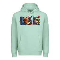 Seafoam Love Football team color red blue 4th of july Premium Hoodie - HowdyJamesFarm