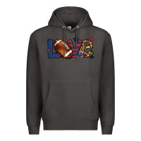 Smoke Love Football team color red blue 4th of july Premium Hoodie - HowdyJamesFarm