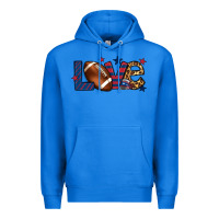 True Royal Love Football team color red blue 4th of july Premium Hoodie - HowdyJamesFarm