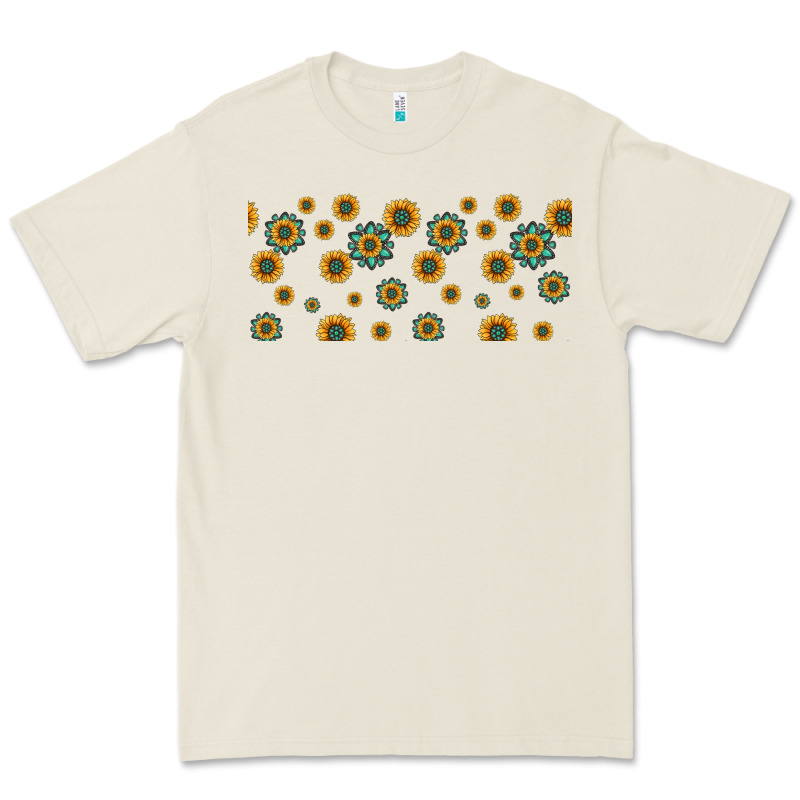 Sunflowers And Turquoise 16oz Libbey Glass Premium Tee by HRA Design Shop | Teevron