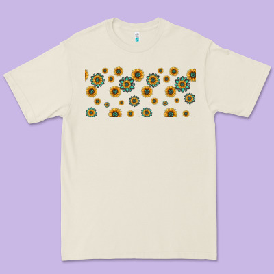 Sunflowers And Turquoise 16oz Libbey Glass Premium Tee Designed By Hra Design Shop