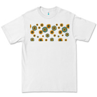 White sunflowers and turquoise 16oz libbey glass Premium Tee - HRA Design Shop