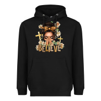 Black believe praying caucasian messy bun Heavyweight Hoodie - texasbilliewilder