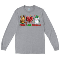 Heather Grey peace love snowman Long Sleeve Tee - NancyCooperArtShop
