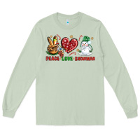 Matcha peace love snowman Long Sleeve Tee - NancyCooperArtShop