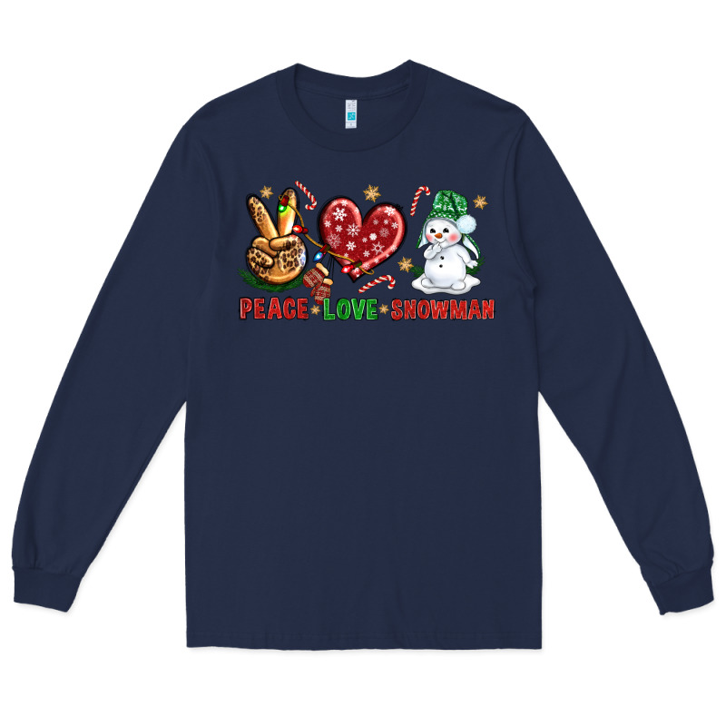 Peace Love Snowman Long Sleeve Tee by NancyCooperArtShop | Teevron