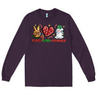 Plum peace love snowman Long Sleeve Tee - NancyCooperArtShop