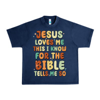 Navy jesus loves me this i know for the bible tells me Urban Heavy Tee - MaliasSmallBusiness