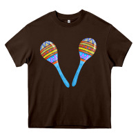 Chocolate Brown blue maracas Heavy Core Tee - FaDigitalArtStudio