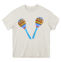 Cream blue maracas Heavy Core Tee - FaDigitalArtStudio