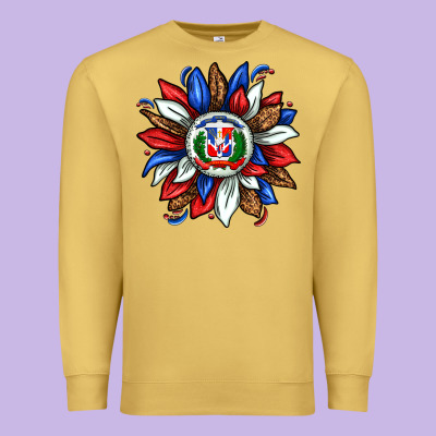 Dominican Sunflower Premium Sweatshirt Designed By Texasbilliewilder