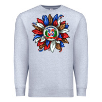 Heather Grey dominican sunflower Premium Sweatshirt - texasbilliewilder