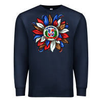 Navy dominican sunflower Premium Sweatshirt - texasbilliewilder