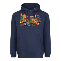 Navy gingerbread truck Heavyweight Hoodie - texasbilliewilder