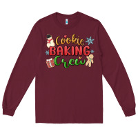 Burgundy cookie baking crew Long Sleeve Tee - MaliasSmallBusiness