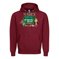 Burgundy 100 days smarter 100 dias mas brillante Zipper Hoodie - SublimationCraftShop