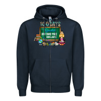 Navy 100 days smarter 100 dias mas brillante Zipper Hoodie - SublimationCraftShop