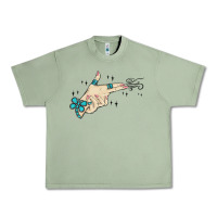 Oil Green western turquoise gun hand Urban Heavy Tee - MaliasSmallBusiness