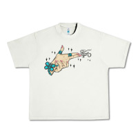 Pistachio western turquoise gun hand Urban Heavy Tee - MaliasSmallBusiness
