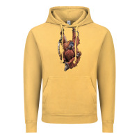 Vintage Mustard Orangutan And Baby Vintage Hoodie - LillyAllenDesigns