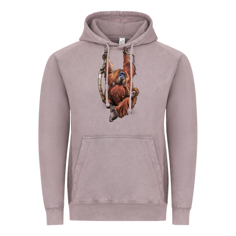 Orangutan And Baby Vintage Hoodie by LillyAllenDesigns | Teevron