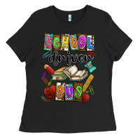 Black School driver bus Ladies Tee - CowhideDigitalArt
