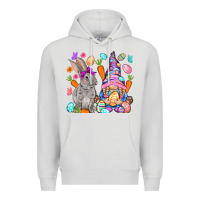 Dove Grey Easter gnome and rabbit Easter Day Premium Hoodie - HowdyJamesFarm