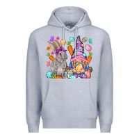 Heather Grey Easter gnome and rabbit Easter Day Premium Hoodie - HowdyJamesFarm