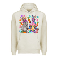 Oatmeal Heather Easter gnome and rabbit Easter Day Premium Hoodie - HowdyJamesFarm