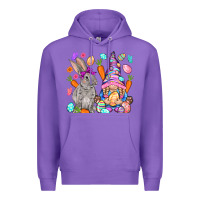 Easter Gnome And Rabbit Easter Day Premium Hoodie | Teevron