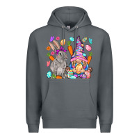 Rock Easter gnome and rabbit Easter Day Premium Hoodie - HowdyJamesFarm
