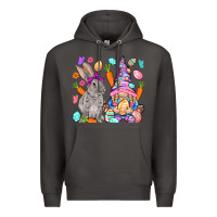 Smoke Easter gnome and rabbit Easter Day Premium Hoodie - HowdyJamesFarm
