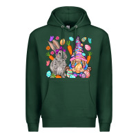 Sports Green Easter gnome and rabbit Easter Day Premium Hoodie - HowdyJamesFarm