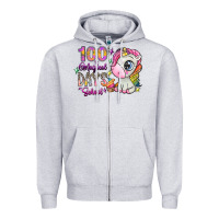 Heather Grey 100 magical days school Zipper Hoodie - SublimationCraftShop